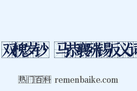 双槐岁钞·马恭襄殊锡反义词是什么意思的图片
